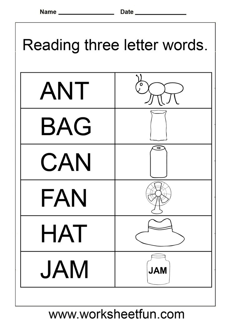 Three Letter Words for Kindergarten