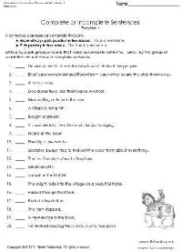 4th Grade Sentences Worksheets