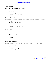 Division Properties of Exponents Worksheet