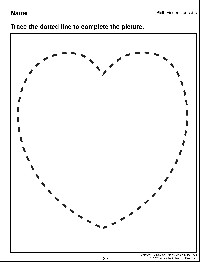 Heart Shape Tracing Worksheet