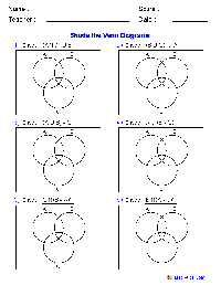 Shading Venn Diagrams Worksheet