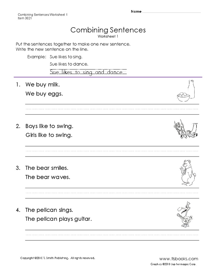 Combining Sentences Worksheets