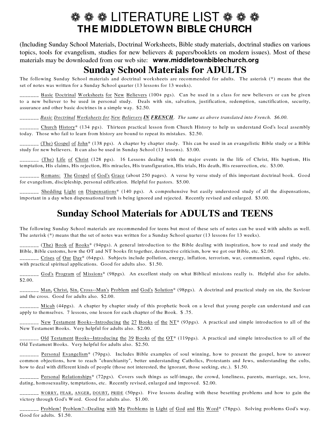 Free Printable Sunday School Lessons For Adults
