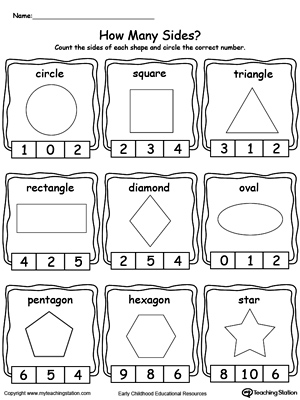 How Many Shapes and Sides Worksheet
