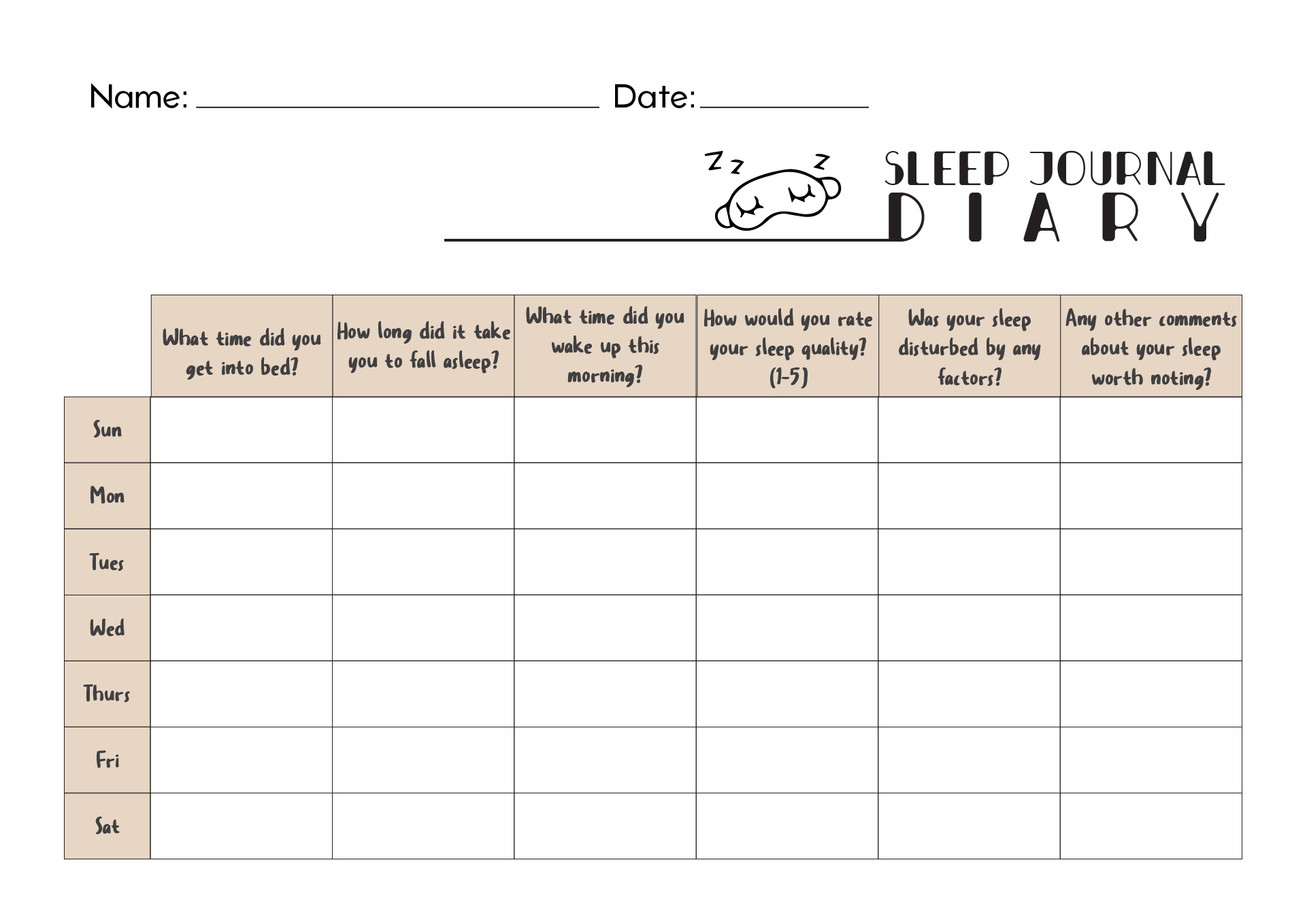 18 Best Images Of Sleep Diary Worksheet Printable Sleep Log Worksheet