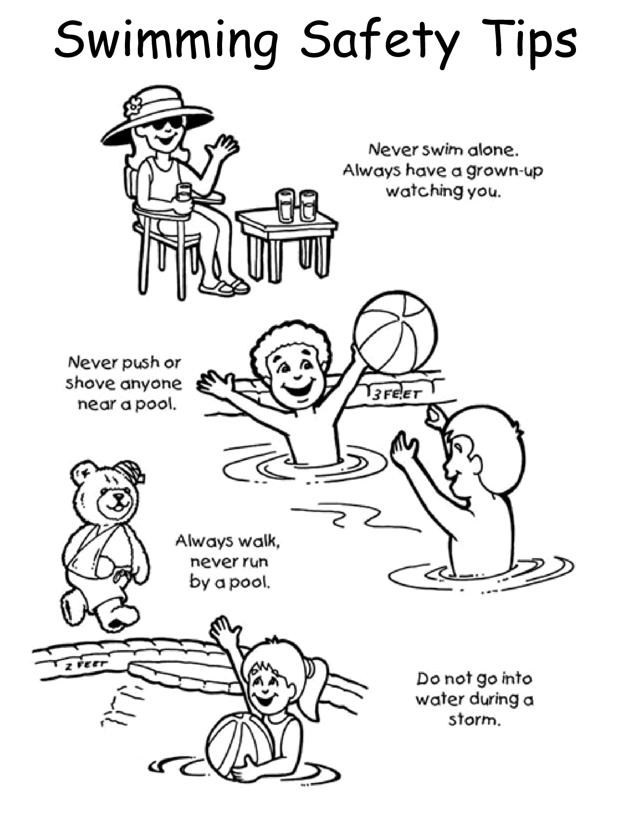 Swimming Safety Coloring Pages
