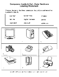 Computer Parts Worksheets Printable