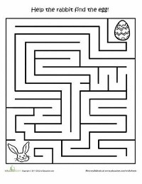 Easter Maze Printable Preschool Activity