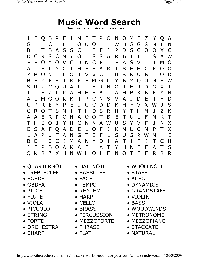 Free Printable Music Word Search Puzzles