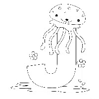 Letter J Jellyfish Coloring Page