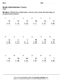 Printable Multiplication Worksheets 4th Grade Math