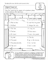 Subject and Predicate Worksheets