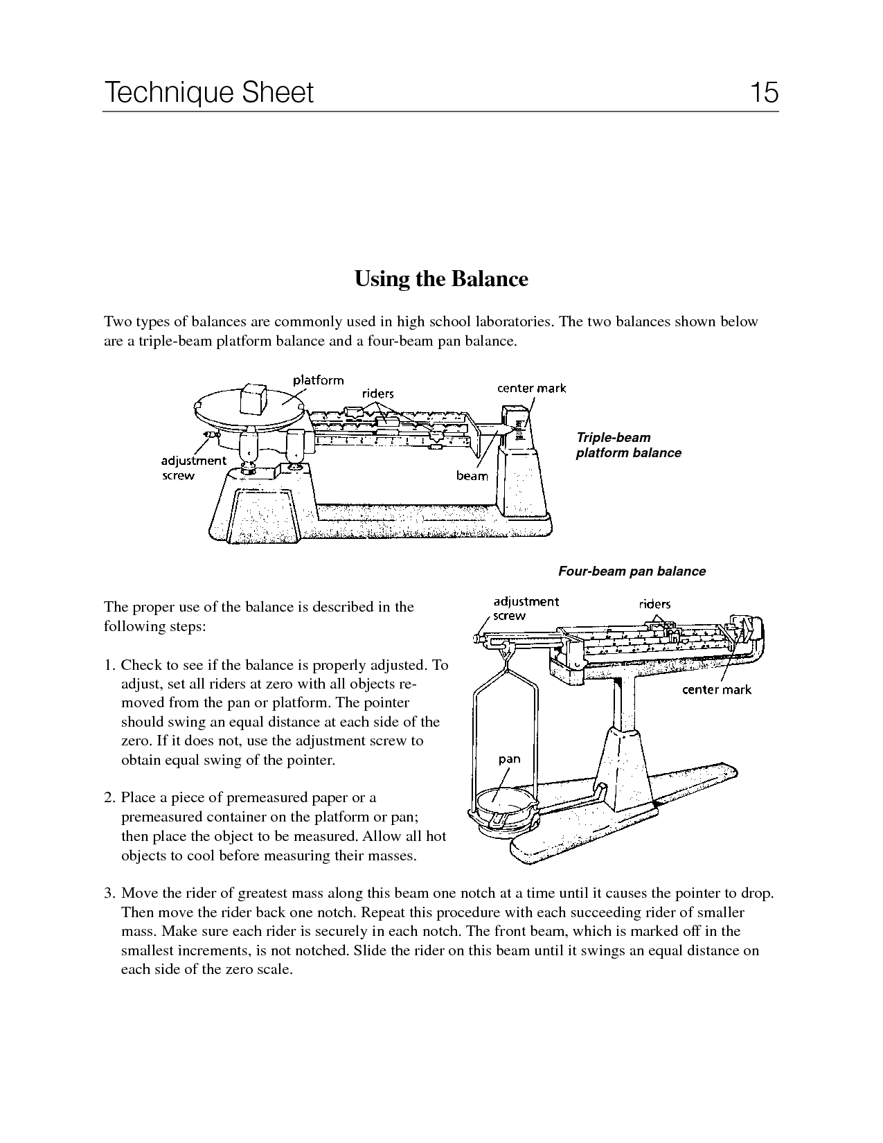 Triple Beam Balance Practice Worksheet