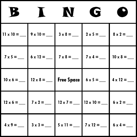  Printable Math Bingo Cards