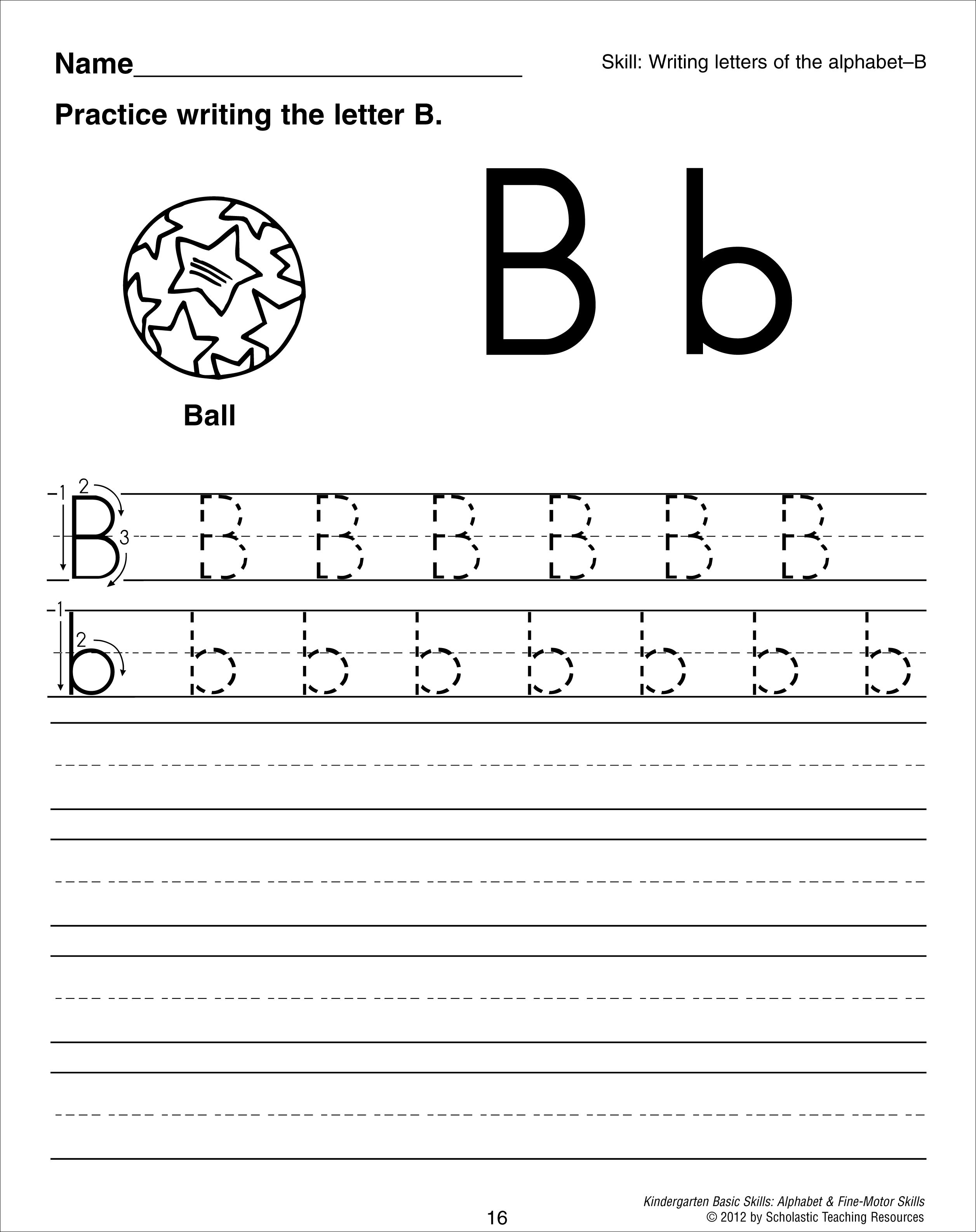 11 Best Images of Kindergarten Writing Letter B Worksheet Free