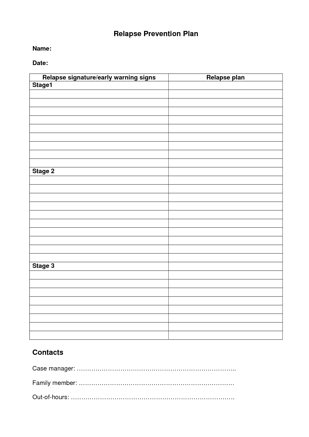 18 Best Images of My Relapse Prevention Plan Worksheet  Relapse Prevention Plan Worksheets 