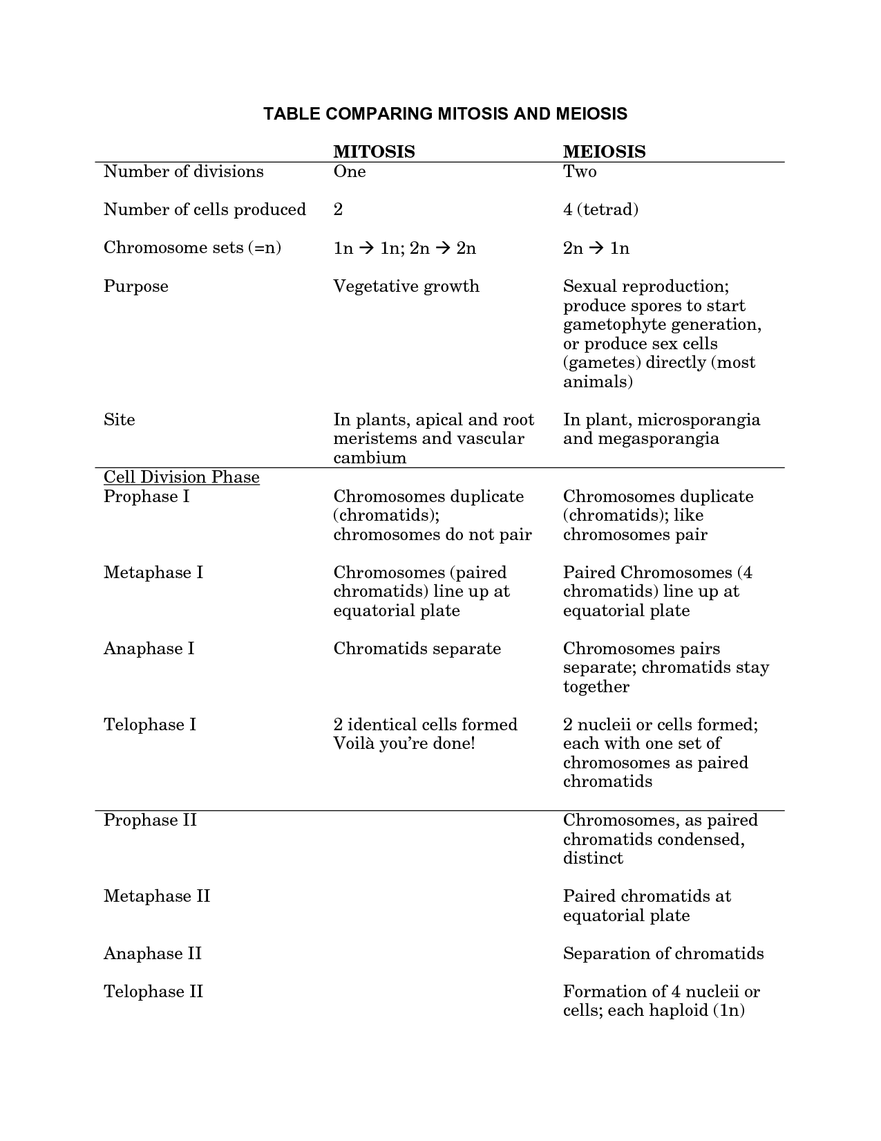 13 Best Images of Comparing Mitosis And Meiosis Worksheet 