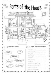 The House Parts Spanish Worksheet