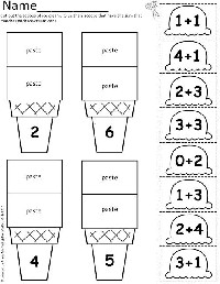 Color Cut and Paste Math Worksheets