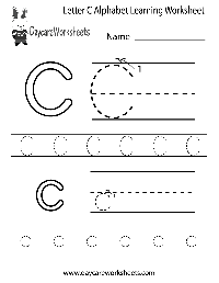 Printable Letter C Worksheets Preschool
