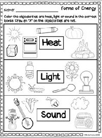 Sound and Light Energy Worksheet
