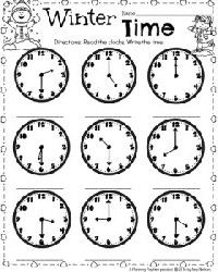 Telling Time Worksheets for First Grade