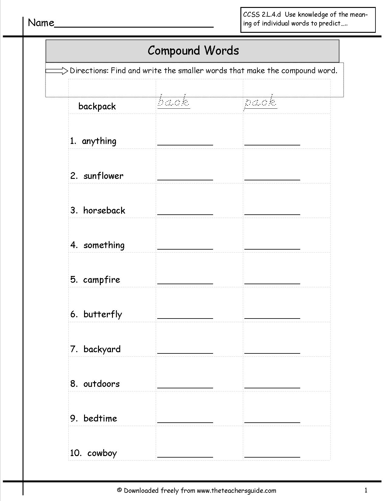 2nd Grade Vocabulary Worksheet