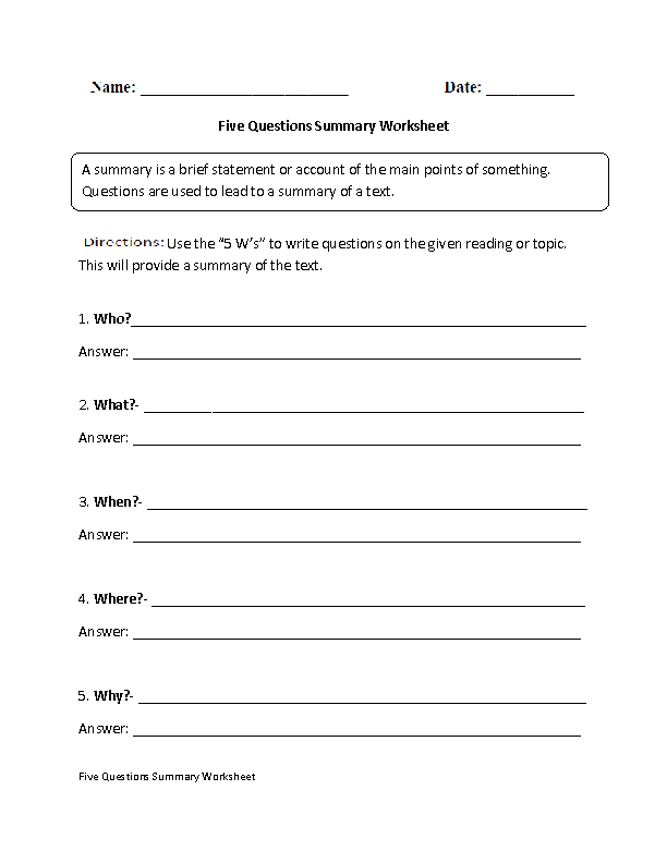 Question Worksheet Category Page 5 - worksheeto.com