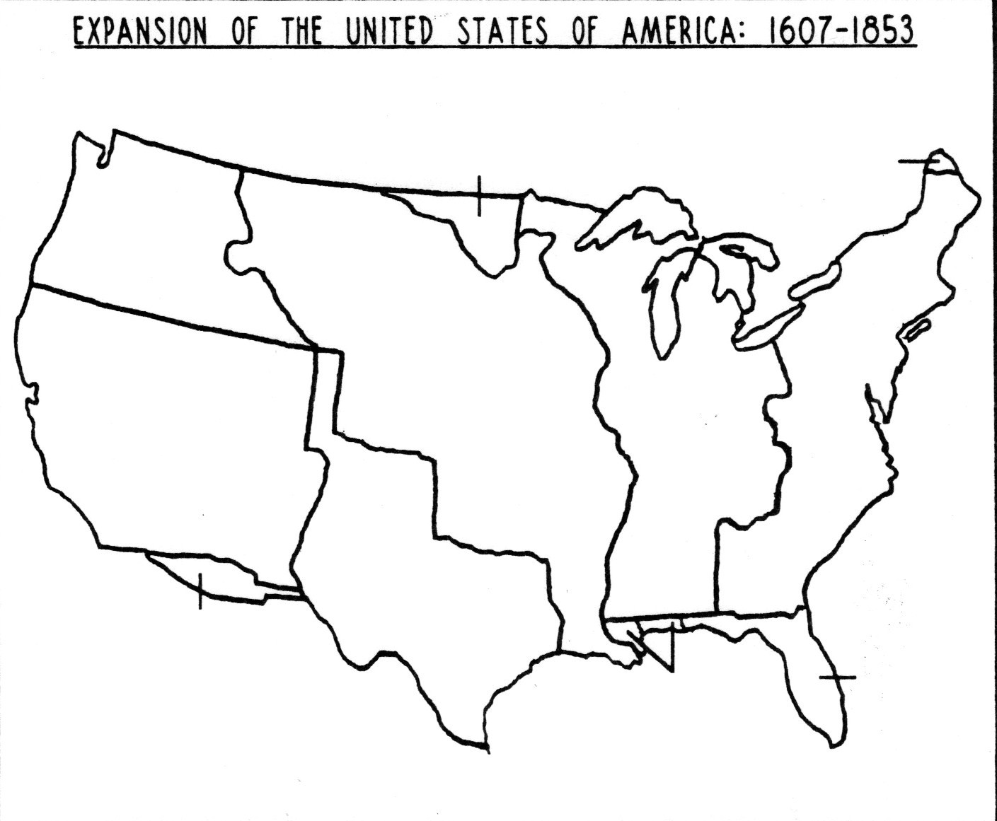 Blank US Map Westward Expansion