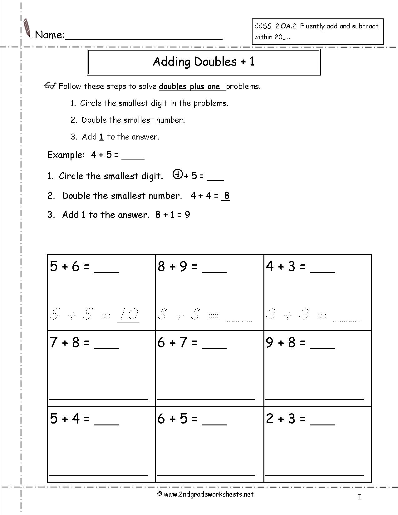 12 Best Images of Doubles Plus One Worksheet Doubles Plus 1 Addition