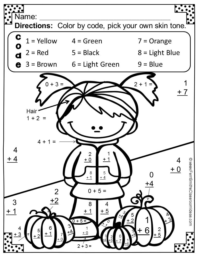  Fall Color by Number Printables