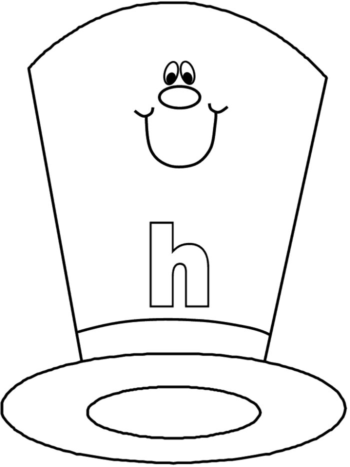 Letter H Hat Coloring Page