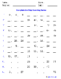 Counting and Number Patterns Worksheet 2nd Grade