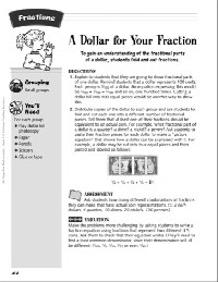 Fractions of a Dollar Worksheet