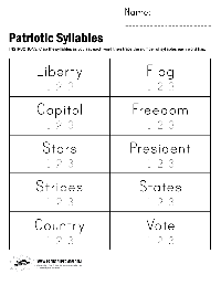 Kindergarten Syllable Worksheets