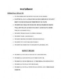 Personal Hygiene Printable Worksheets for Adults