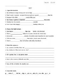 Primary School English Worksheets