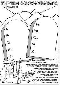 Ten Commandments Printable Worksheet