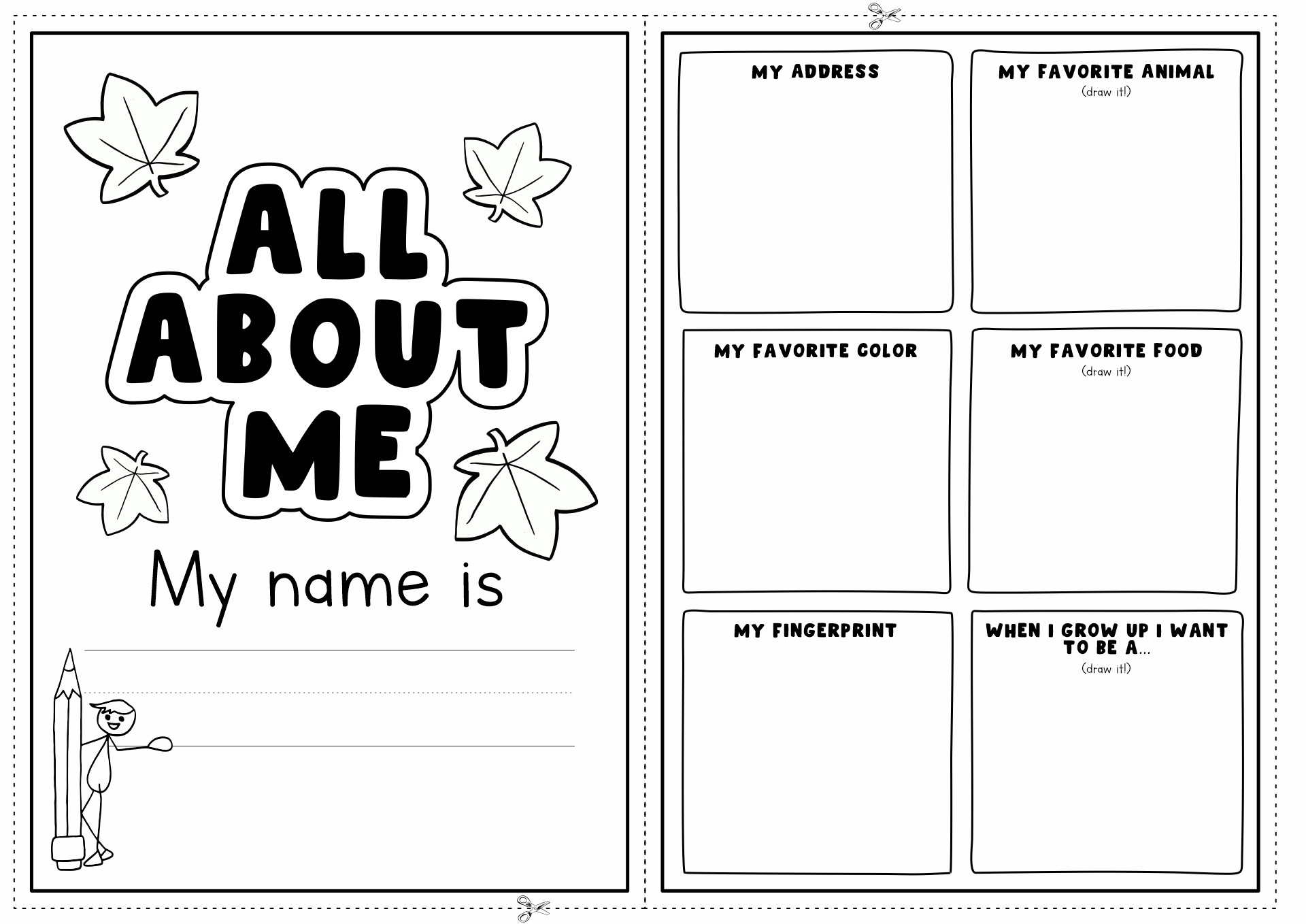 All About Me Printable Worksheet