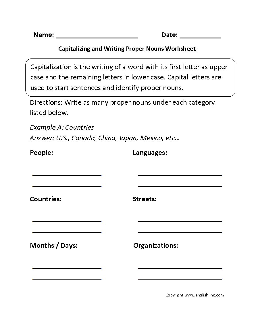 16 Best Images of Proper Nouns Worksheets 3rd Grade - Plural Nouns