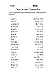 19 Best Images of Reading Worksheets First Grade Contractions - Free