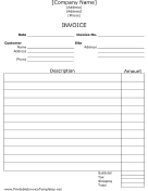 Free Printable Job Invoice Template