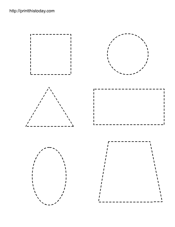  Printable Tracing Shapes Worksheets Preschool