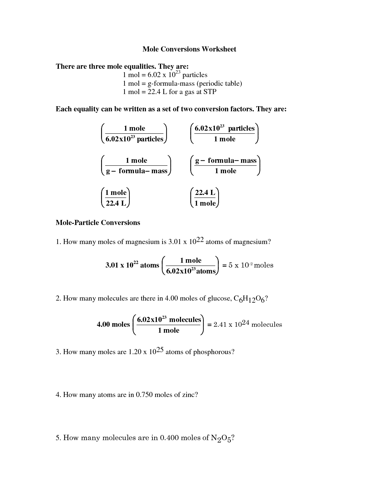 12 Best Images of Chemistry Mole Practice Worksheet  Mole Calculation Worksheet Answer Key 