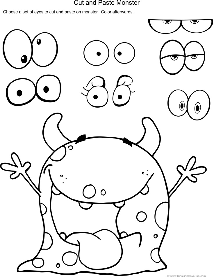 Cut Out Face Parts Printable Worksheet
