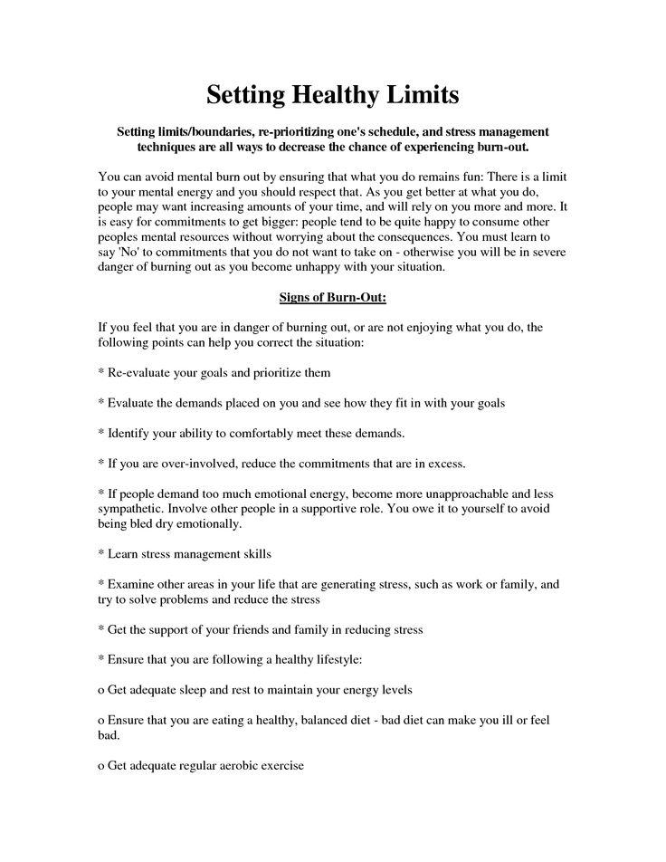 Setting Boundaries In Recovery Worksheets