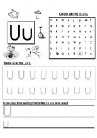 Letter U Handwriting Practice Worksheet