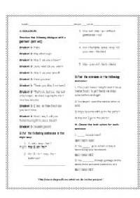 Modal Auxiliary Verbs Worksheets