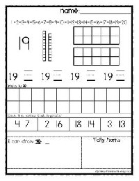 Value and Number Recognition Worksheets