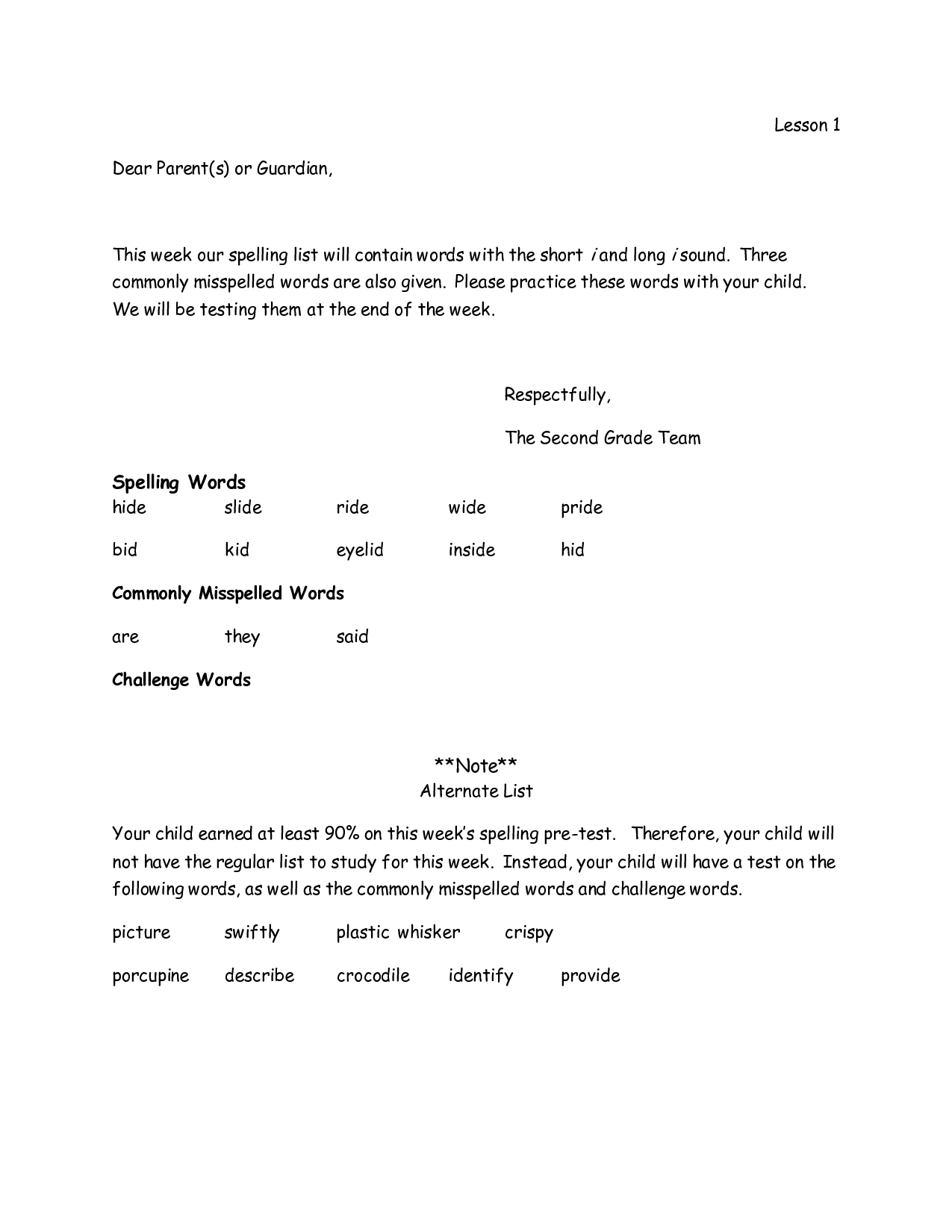 2nd Grade Spelling Word Worksheets